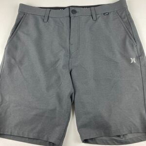 Hurley Hybrid Spacedye Walk Shorts Mens 34 Gray Stretch Golf Surf 9" Inseam